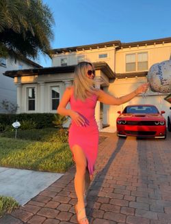Pink Ribbed Dress - Size M
