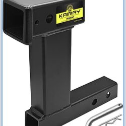KAIRAY Hitch Riser Extender 10” Drop, 8-10” Ext, 2” Shank, 7500lb Black MatteBlk