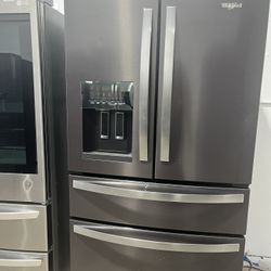 Refrigerator Whirlpool black stainless steel 4 doors 
