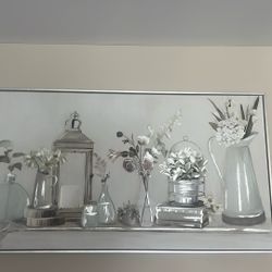 Silver Framed Plant Wall Art