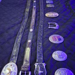 Justin Tony LAMAS And Nooconas Belts And Buckles Fit Size 32 TO 36