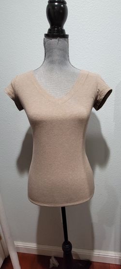 Tan Vneck Tee