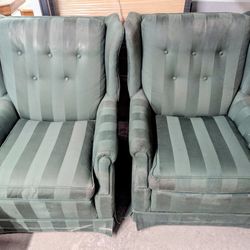 Pair Of Winged Back Chairs