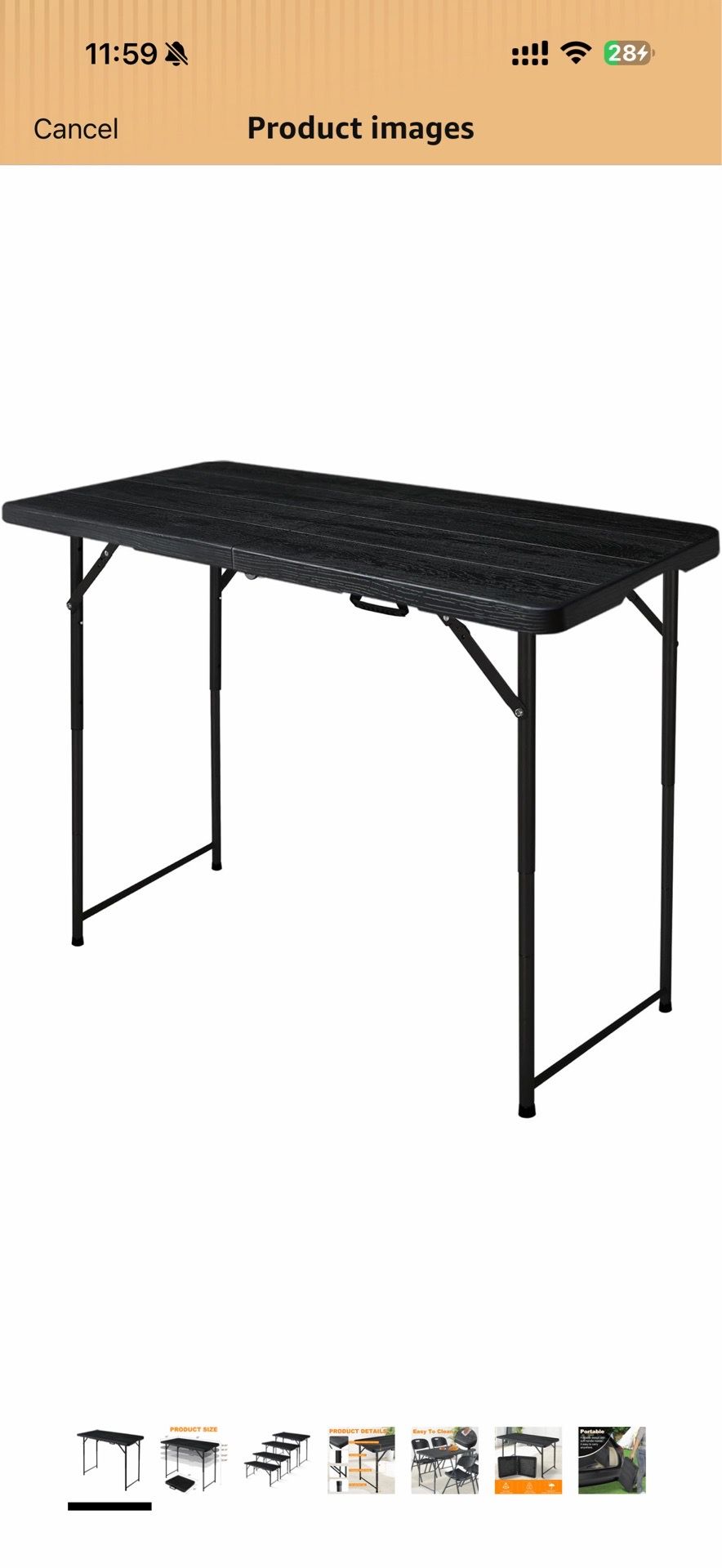 *RRP $69* Height Adjustable Foldable Table