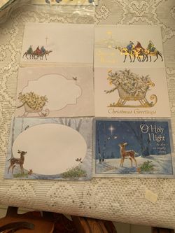  NEW CHRITSMAS CARDS 6 6/4” X  4 6/4” $0.50 EACH .  EACH  IN ENGLISH DIFFERENT DESIGNS. 2x$1