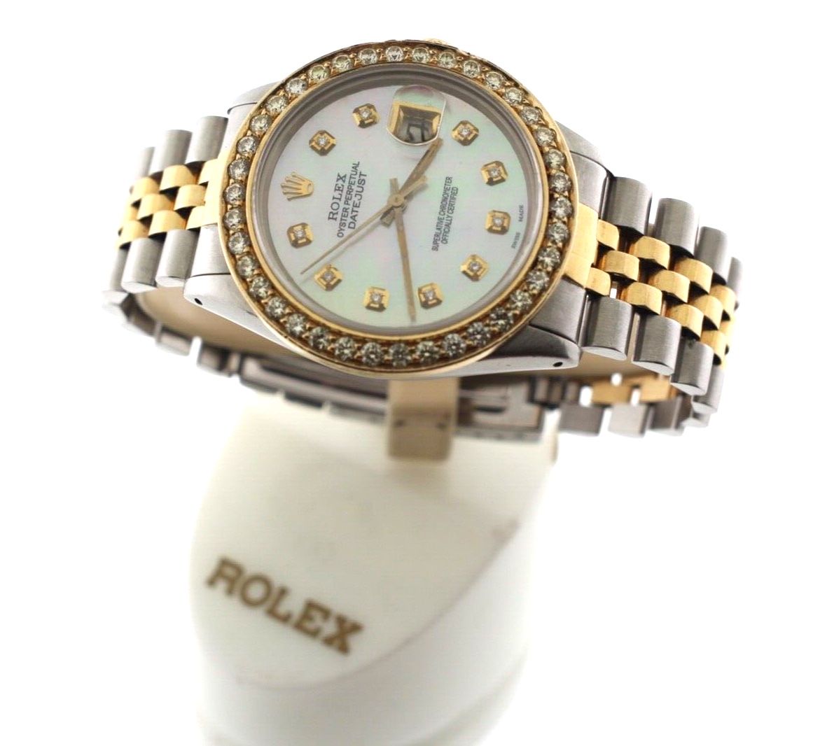 Rolex watch 36mm (Dimond bezel & dial, TwoTone, Stainless steel, Chronograph)