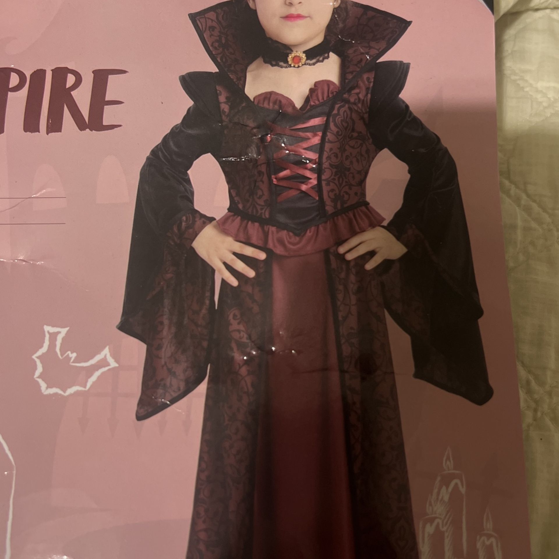 Vampire Costume Girl 10-12 Large