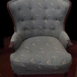 1950’s brocade barrel chair