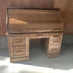 Vintage “Winners Only Inc.”Roll Top Desk And Table