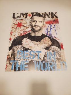 CM PUNK Signed WWE Official Autograph 11x14 Photo WWE Authentic Wrestling BITW
