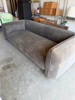 CB2 Grey Suede Sofa