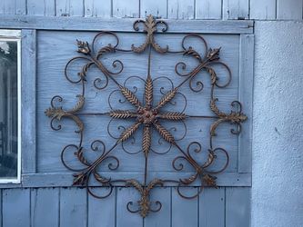 Ornate Metal Wall Sculpture In good condition