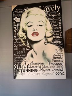 Xtra large Marylin Monroe word canvas