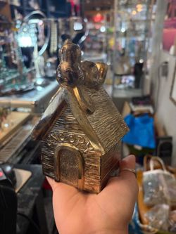 VTG 1958 Snoopy Doghouse Leonard Silverplate Coin Bank