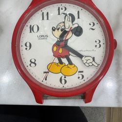 Vintage Mickey Mouse Lorus Quartz Wall Clock