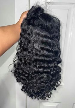 100% Burmese curly 13x4 lace front human hair, Pre-Plucked Brazilian Hair