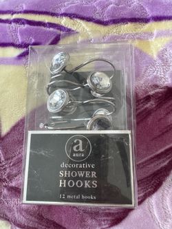 Decorative Shower Curtain Hooks Bundle – Modern Silver Styles