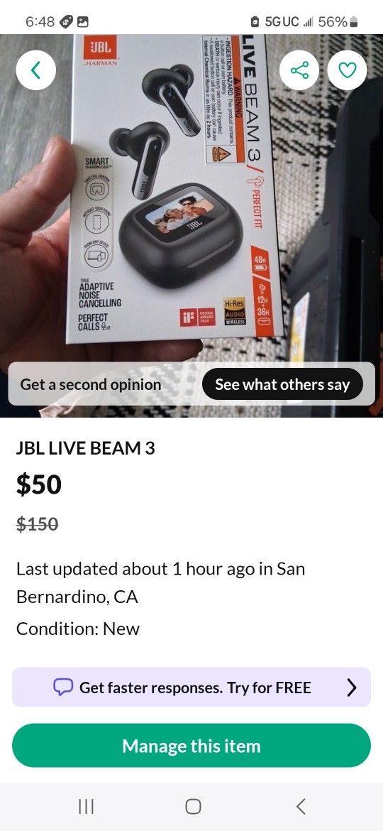 JBL Live BEAM BRAND NEW