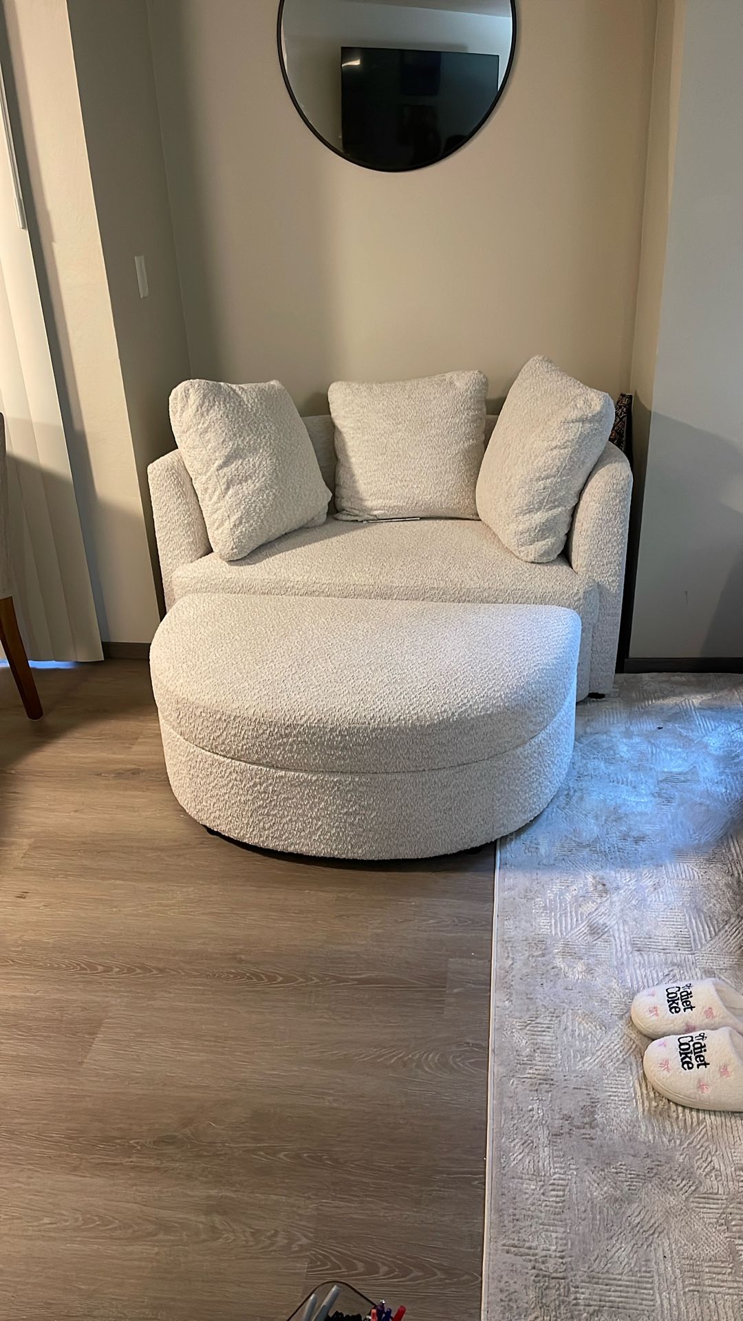 Chair With Storage Ottoman