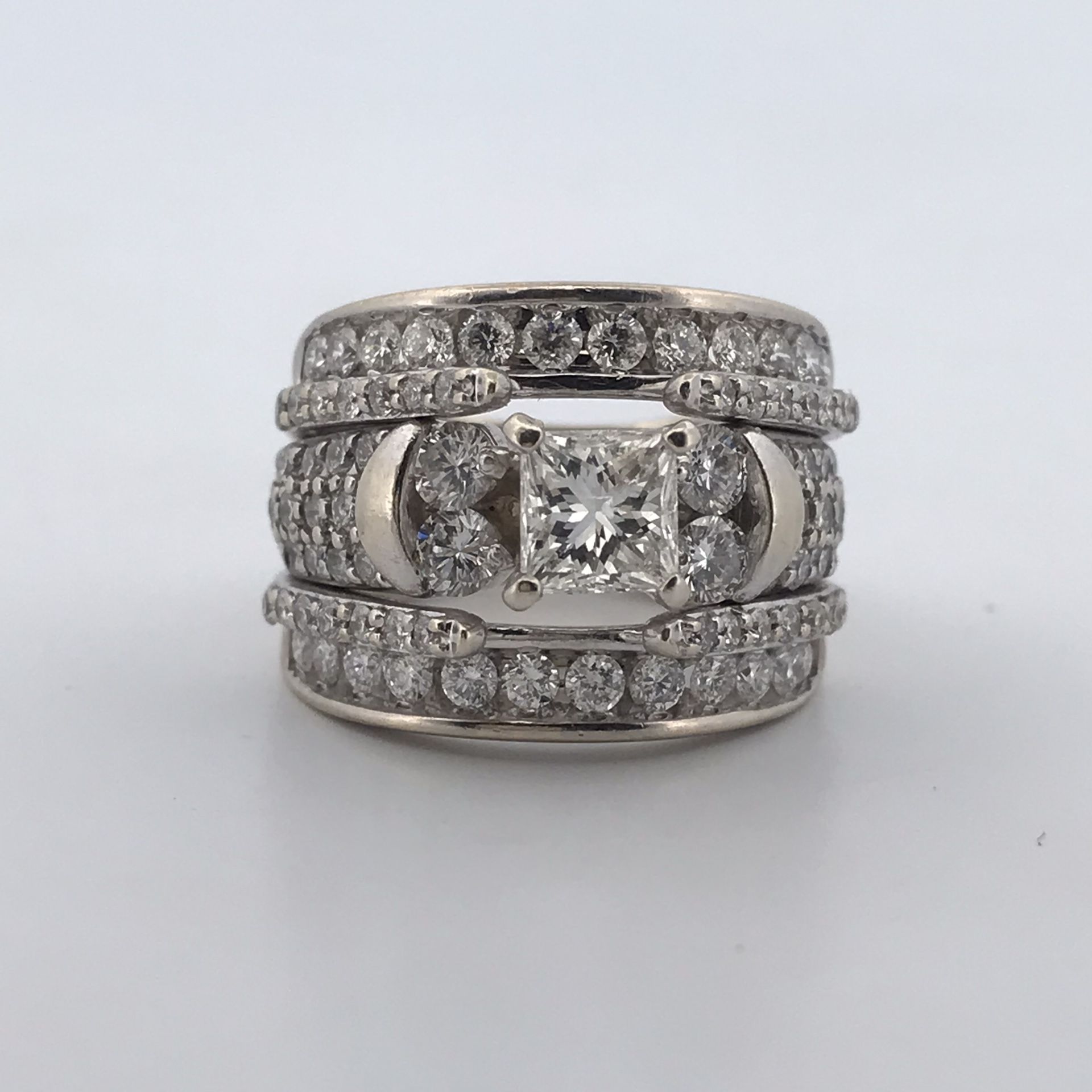 14k White Gold 2.36ct Diamond Ring Set Size 5.75