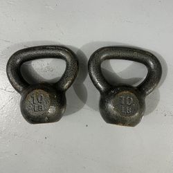 Two (2) 10LBs Cast Iron Kettlebells - CAP