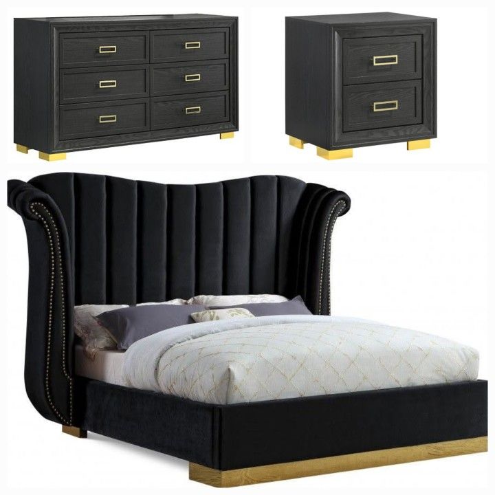 Brand new king size platform bedframe, dresser, mirror and nightstand💥Flexible payment plans available