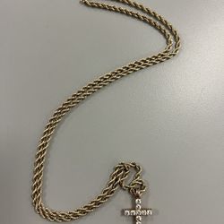 14k Gold Chain With Diamond Pendant 
