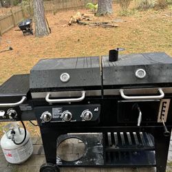 Gas charcoal combo grill