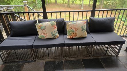 6 Seat Outdoor Sectional Sofa with Cushions