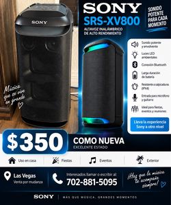 🔊 SONY SRS-XV800 – COMO NUEVA – $350Se vende bocina Sony SRS-XV800 en excelentes condiciones, como nueva, muy bien cuidada y funcionando perfectame