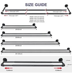 Industrial Double Curtain Rod Set