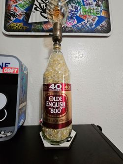 Old English 40oz bottle lamp