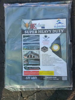 6ft × 8ft Super Heavy Duty Grey Tarp 