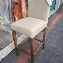 2 Beige and gold/wood bar stools high top stools