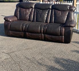 Leather Reclining couch (dark brown)