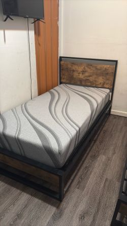 Twin mattress and bed frame