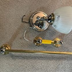 Bath Fixtures- Sconce , Towel Rack, Toilet Paper Holder 