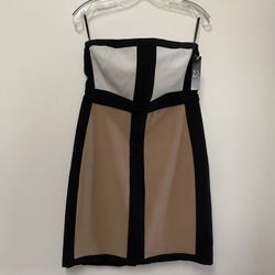 Women’s NEW YORK & CO. polyester, Rayon, Spandex, Strapless, Stretch Dress… Size 10.