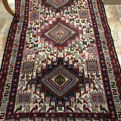 Handmade Rug From Iran 6ft By 4ft Silk And Wool Material