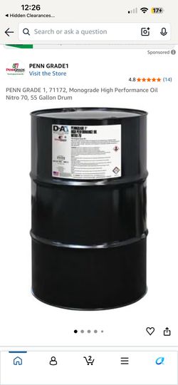 Penn Grade Oil 55 gallon drum