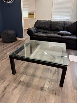 Crate & Barrel Parsons Glass Coffee Table