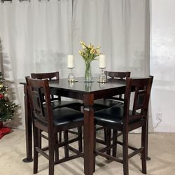 High Dining Table With 4 Chairs 
