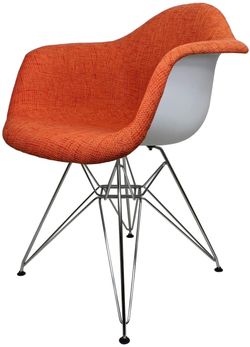 Retro Modern Classic Woven Fabric Upholstered Accent Set of 2 (Orange)