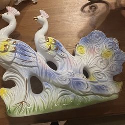 Vintage Ceramic Peacock Decor