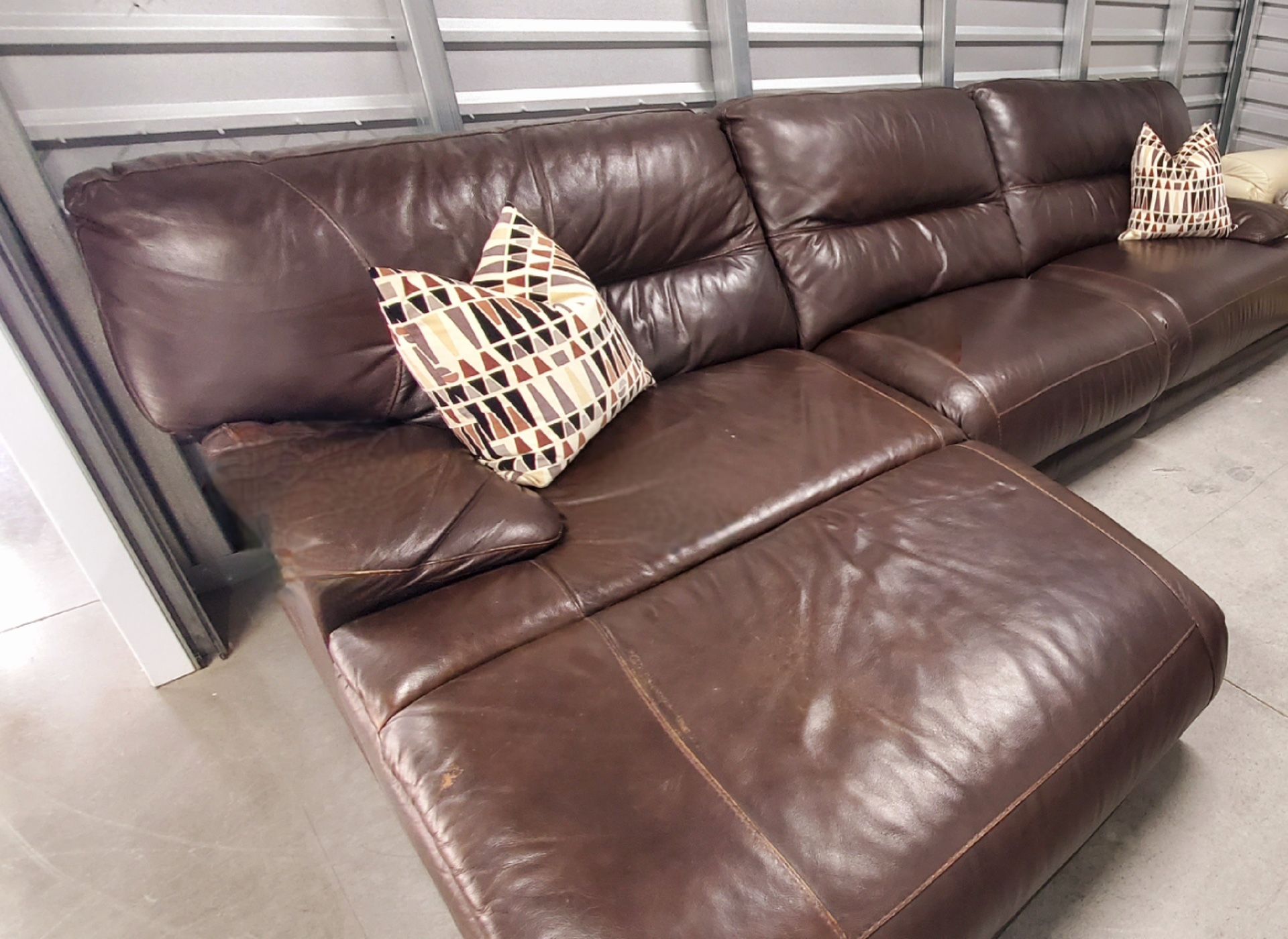 Beautiful Elegant Upscale Luxury Brown Italian Leather L Shaped Sectional Sofa WEEKEND SPECIAL PRICE!!