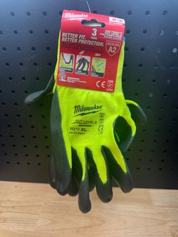 Milwaukee Cut Level 2 Hi-Vis Work Gloves XL 3-Pack