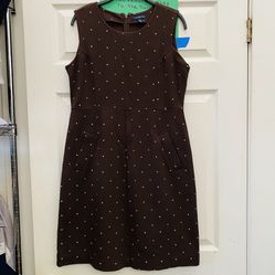 Brown Polka Dot Dress By land’s End 