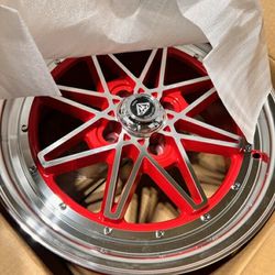 G-Line Alloys Gloss Red/Chrome 16x7 4x100 Set Of New Wheels