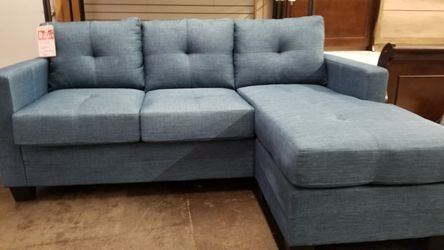 Blue sofa chaise sectional