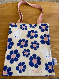 Miffy Floral Knit Tote Bag
